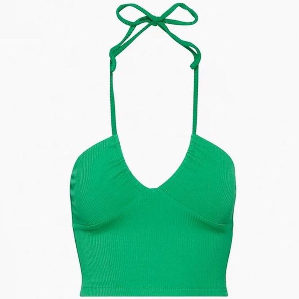 Aritzia Green Halter Merci Top
